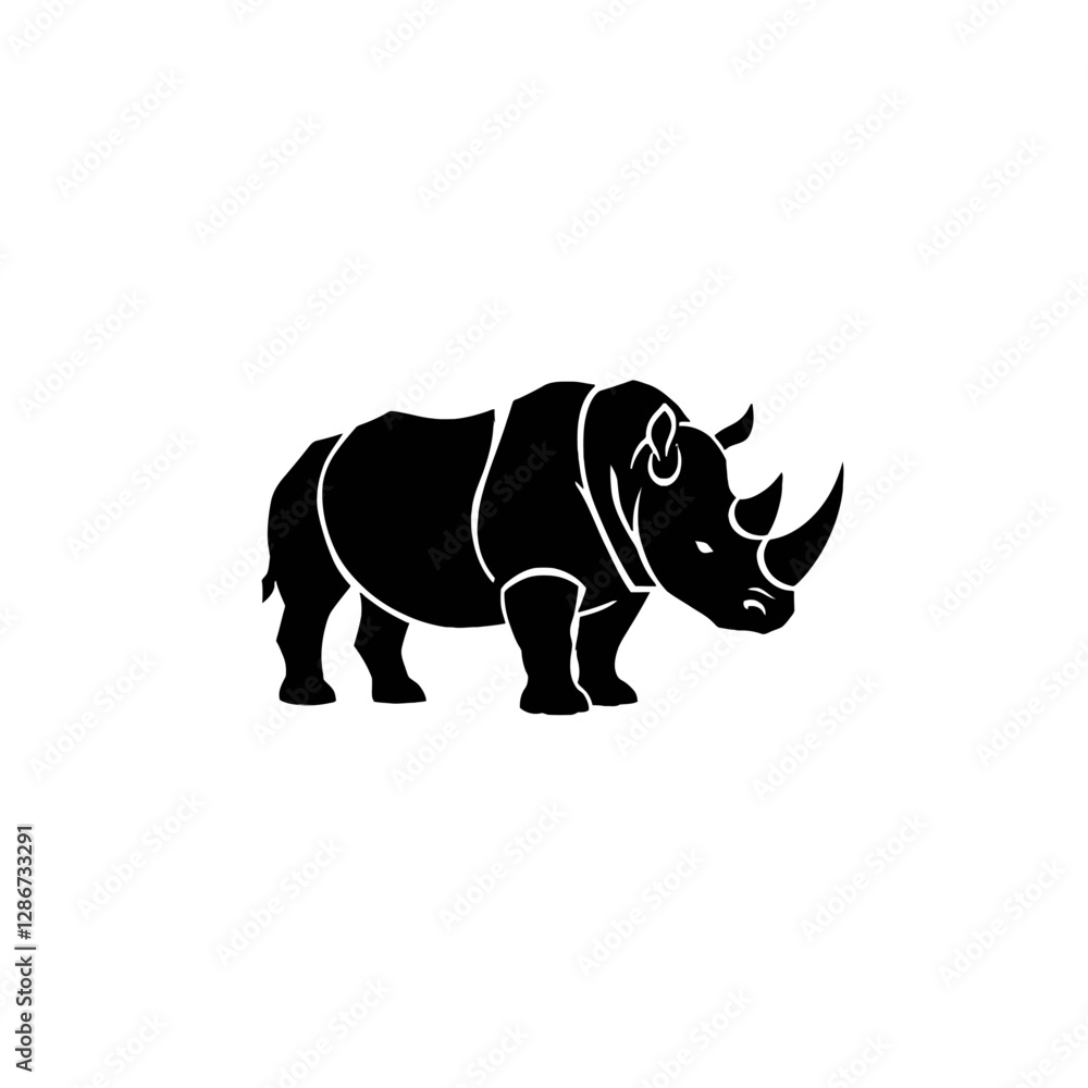 Fototapeta premium Rhinoceros Vector Logo Design