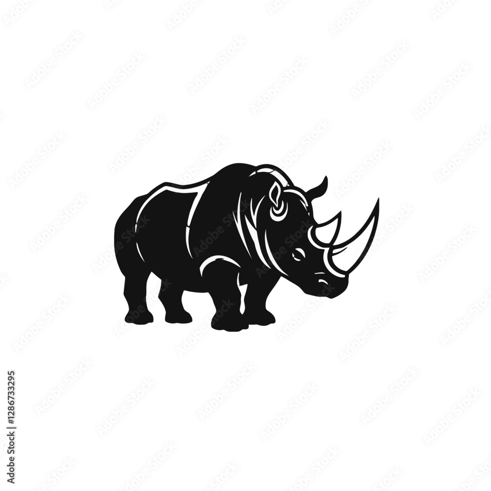 Fototapeta premium Rhinoceros Vector Logo Design