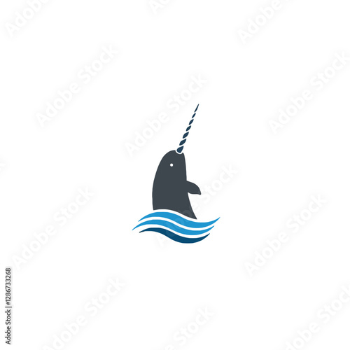 Narwhal Vector Logo Design