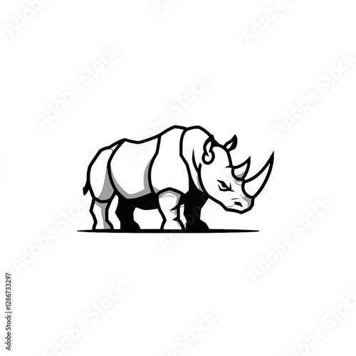 Rhinoceros Vector Logo Design