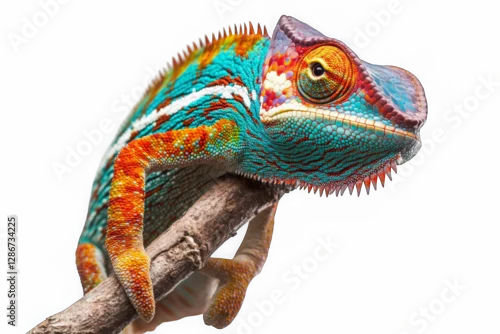 Obraz chameleon on a white background