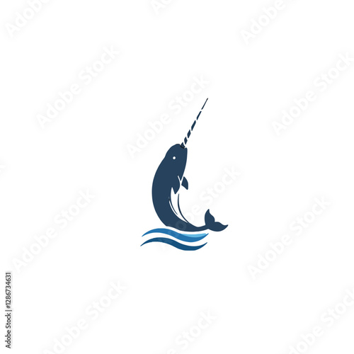 Narwhal Vector Logo Design