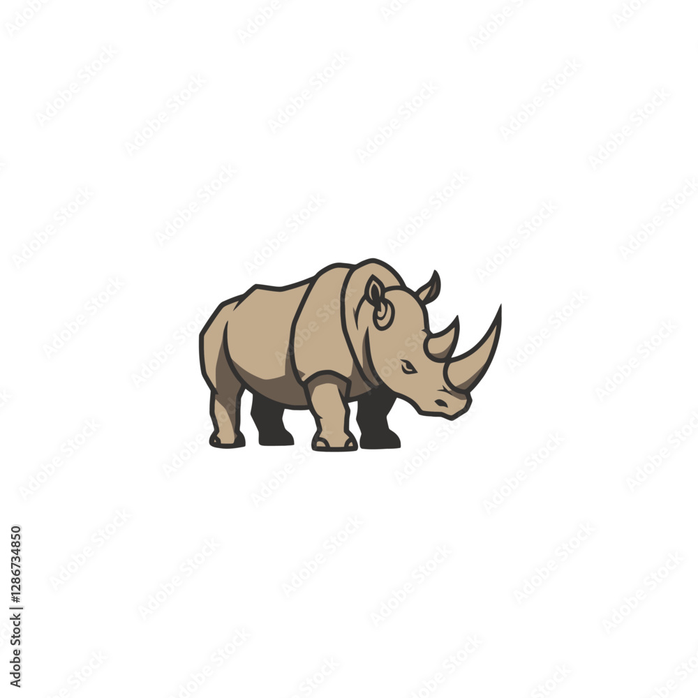 Fototapeta premium Rhinoceros Vector Logo Design