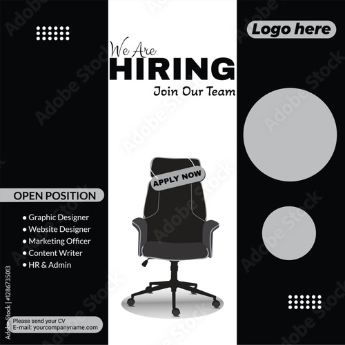 We are hiring announcement vector creative design and social media post template, We are Hiring poster, Job vacancy advertising template,
Corporate Job Vacancy Banner Designs, Hiring Job flyer design