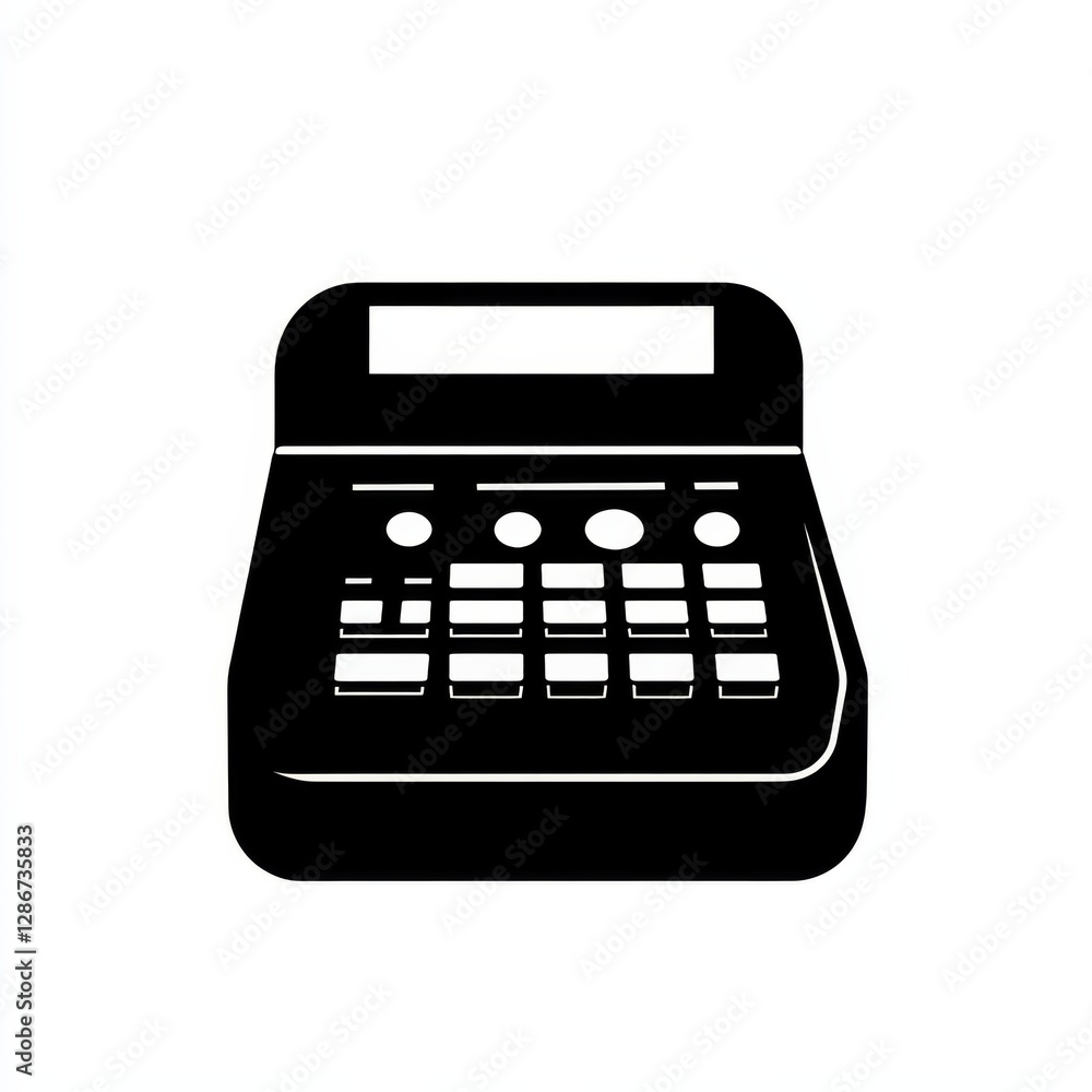 Black and white vector illustration of an alarm system keypad, secure entry and control panel for home or business Black and white vector illustration of an alarm system keypad, secure entry and control panel for home or business