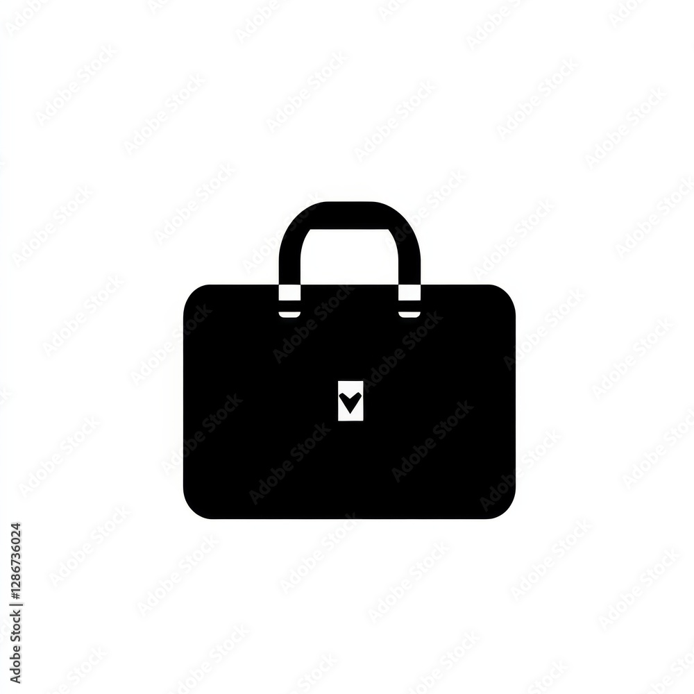 Black Briefcase Icon: A Sleek and Minimalist Vector Illustration of a Classic Business Bag Black Briefcase Icon: A Sleek and Minimalist Vector Illustration of a Classic Business Bag