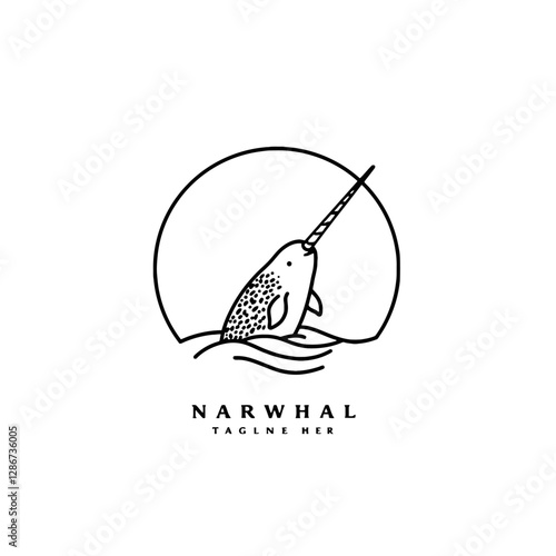 Narwhal Vector Logo Design