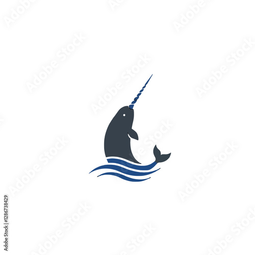 Narwhal Vector Logo Design