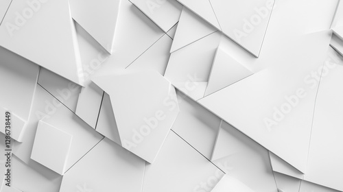 Modern geometric patterns create a striking visual texture on a white surface