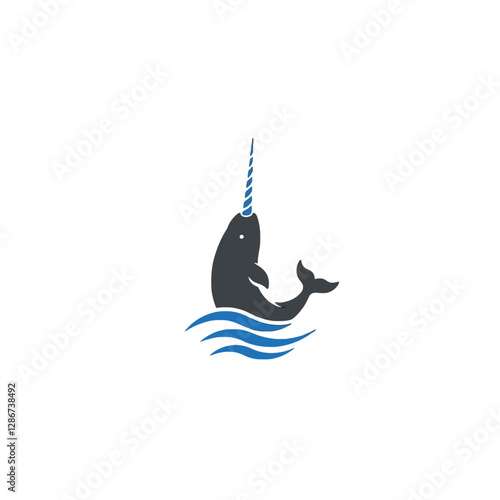 Narwhal Vector Logo Design