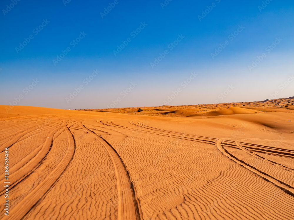 Naklejka premium Sand dunes in the United Arab Emirates.