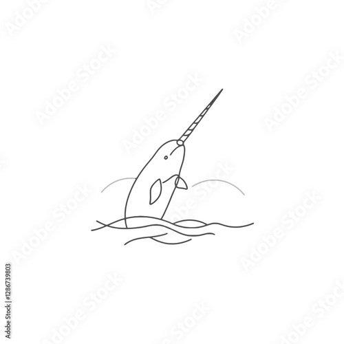 Narwhal Vector Logo Design