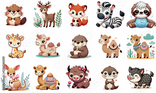 Bulk Baby Animal Illustrations for Nursery Decor