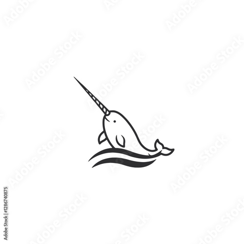 Narwhal Vector Logo Design