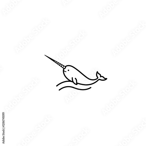 Narwhal Vector Logo Design