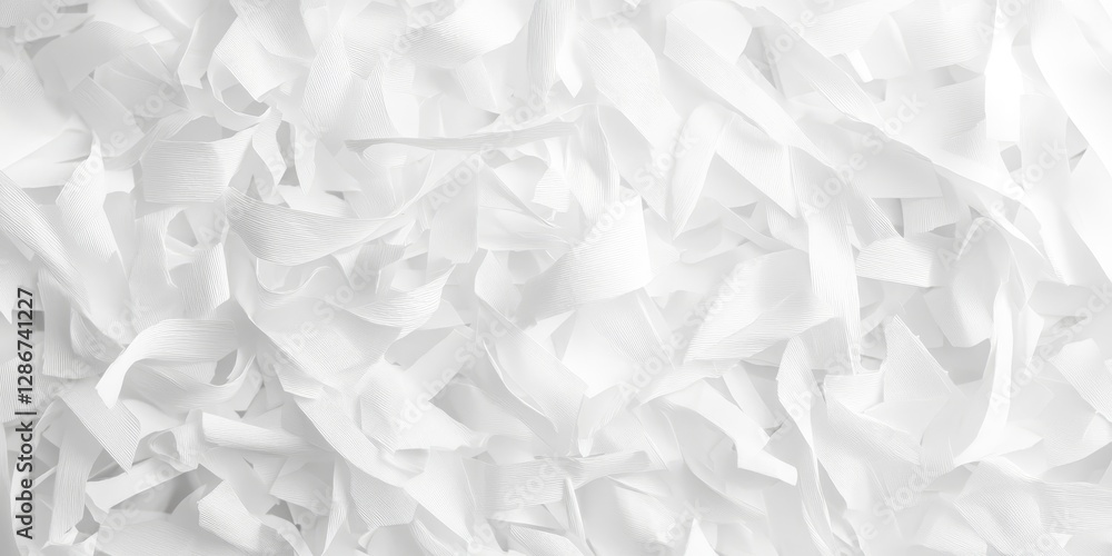 Close-up of shredded white paper, perfect for packaging or background. Close-up of shredded white paper, perfect for packaging or background.