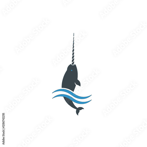 Narwhal Vector Logo Design