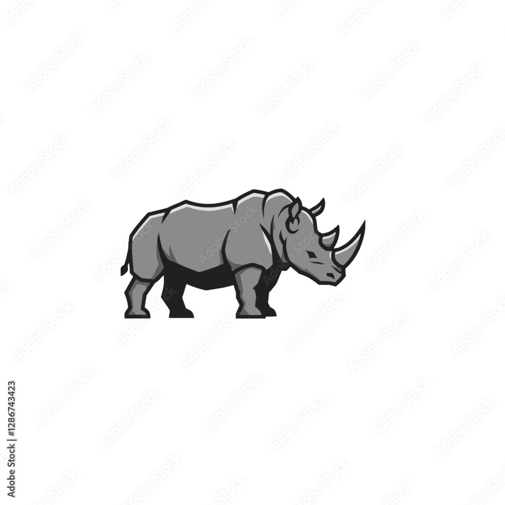 Obraz premium Rhinoceros Vector Logo Design