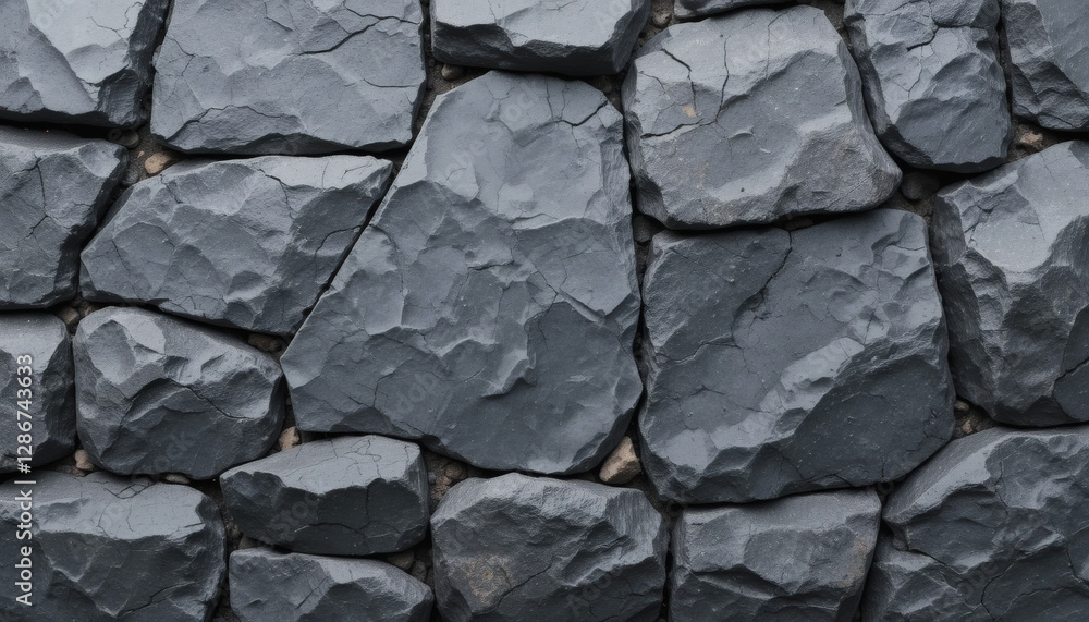 Fototapeta premium Grey Rough Stone Slate Rock Texture Abstract Natural Pattern Background