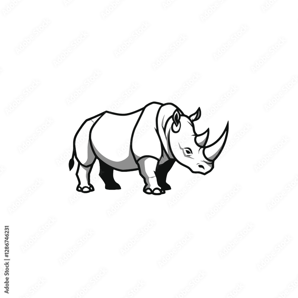 Rhinoceros Vector Logo Design