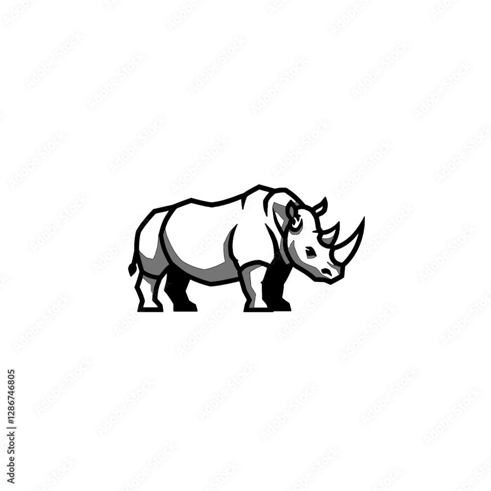 Obraz premium Rhinoceros Vector Logo Design