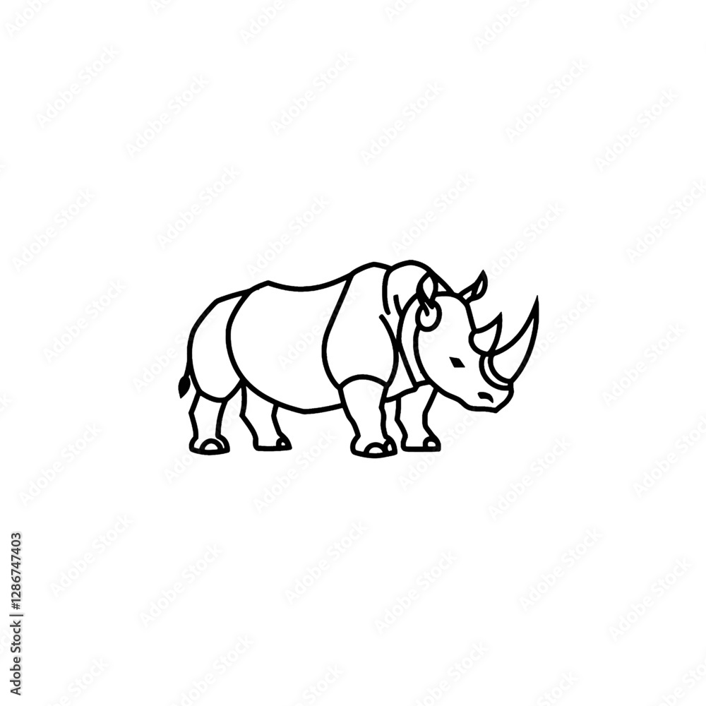 Naklejka premium Rhinoceros Vector Logo Design