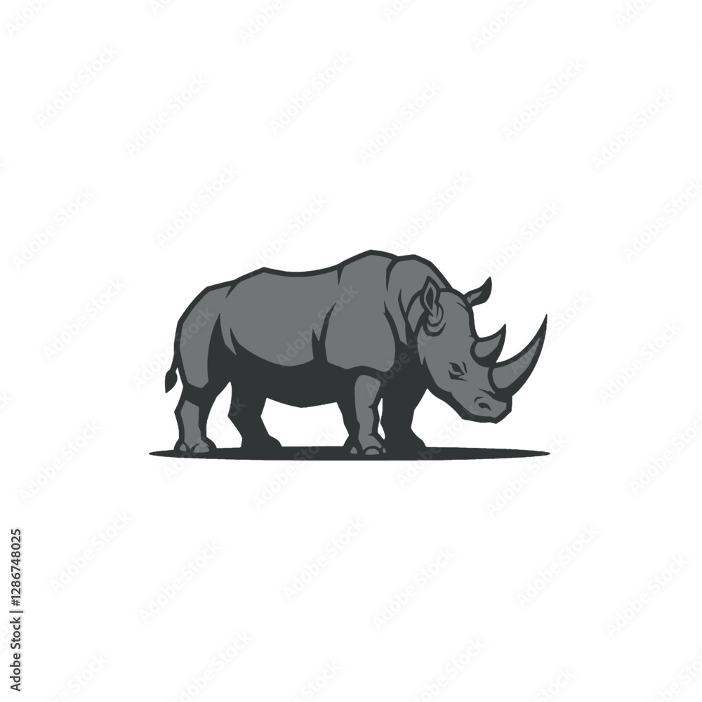 Fototapeta premium Rhinoceros Vector Logo Design