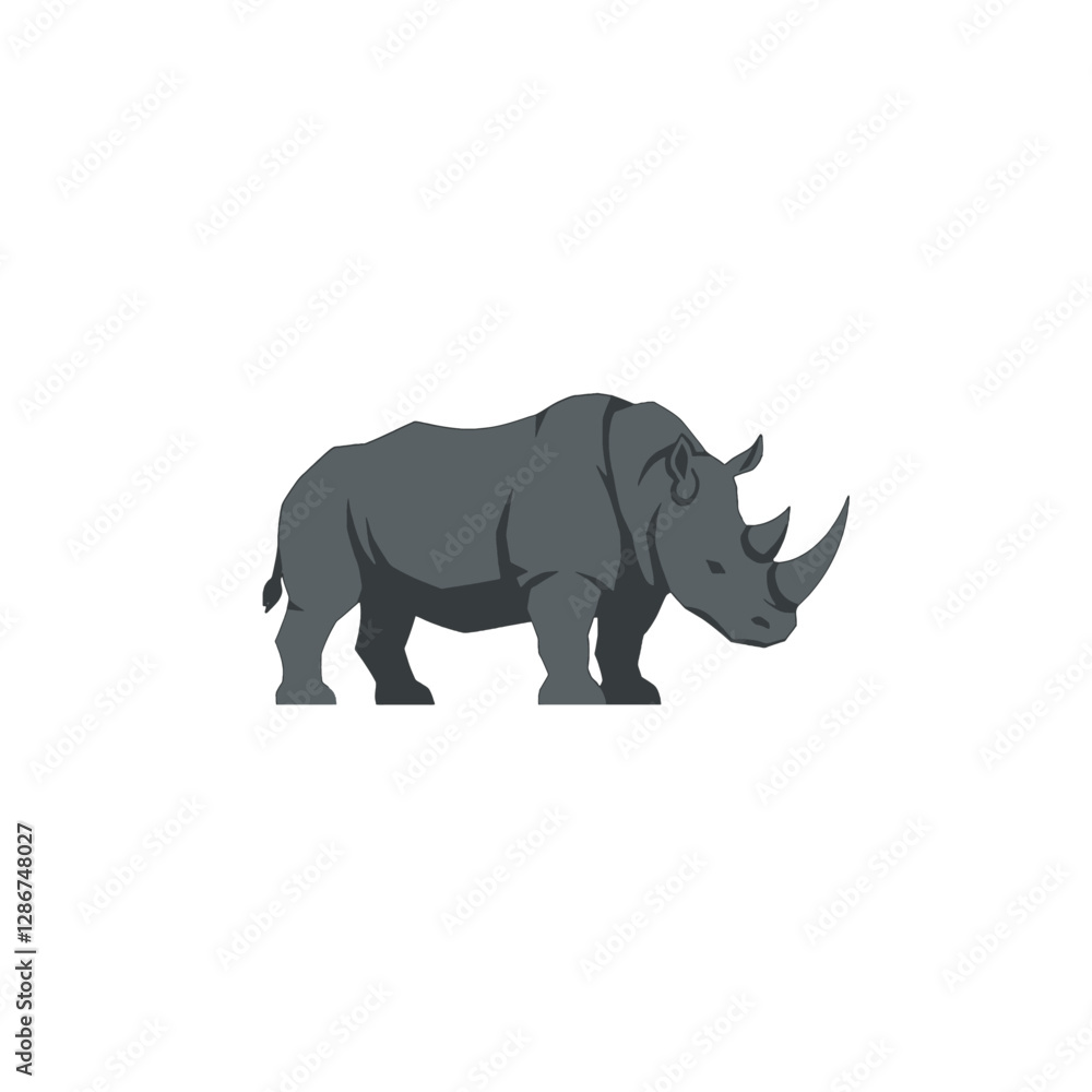 Fototapeta premium Rhinoceros Vector Logo Design