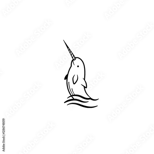 Narwhal Vector Logo Design