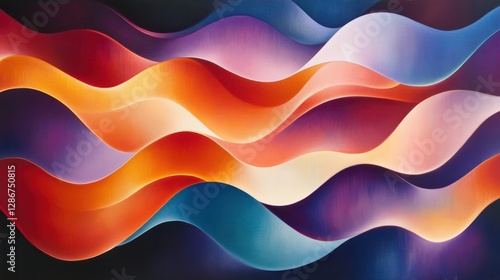 Obraz na płótnie Vibrant abstract waves in dynamic motion w salonie