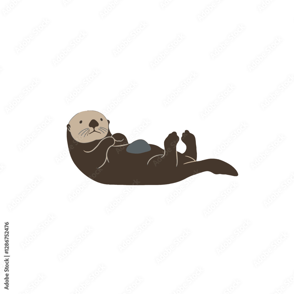 Sea Otter Vector Logo Design Sea Otter Vector Logo Design