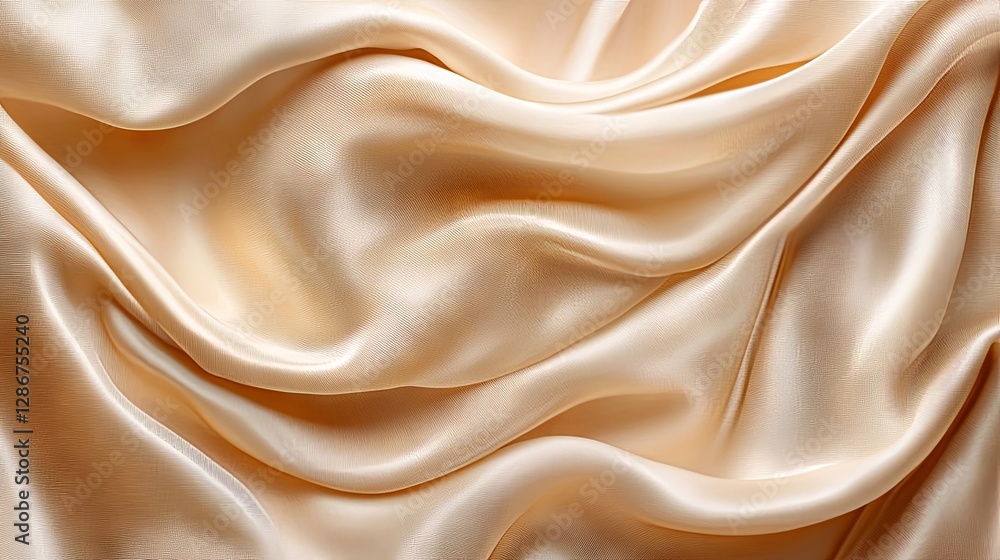 Fototapeta premium Gorgeous, soft, and flowing beige and light brown luxury fabric texture
