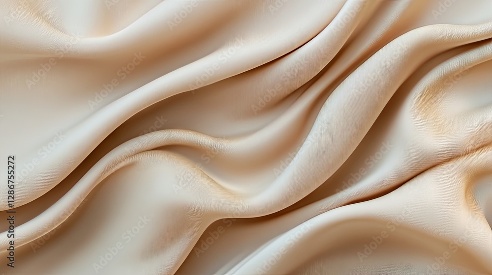 Fototapeta premium Gorgeous, soft, and flowing beige and light brown luxury fabric texture