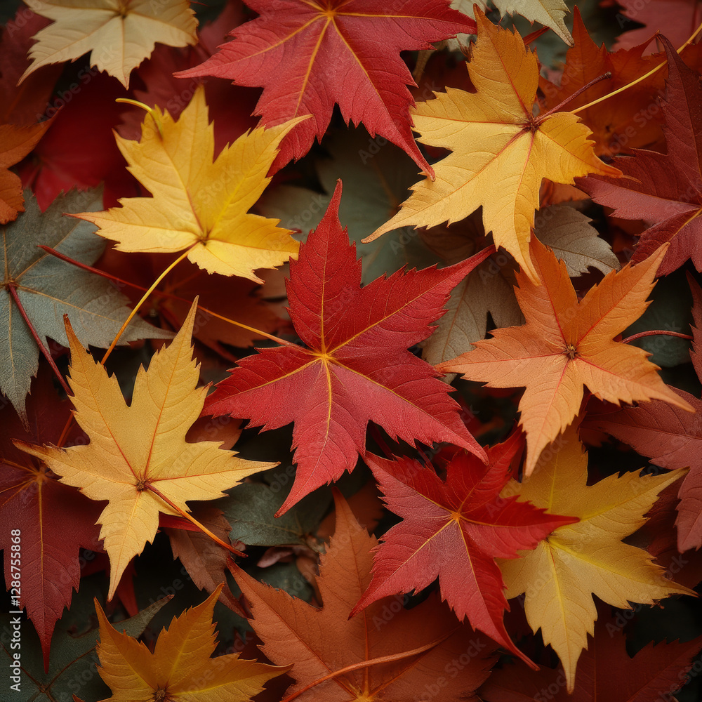Colorful Autumn Maple Leaves in Red, Yellow, and Orange – Seasonal Foliage Background Colorful Autumn Maple Leaves in Red, Yellow, and Orange – Seasonal Foliage Background