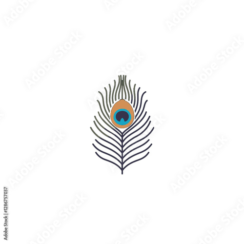 Peacock Eye Feather Vector Logo Design