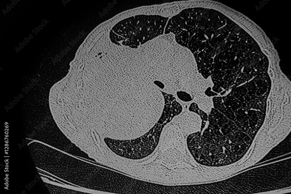 Medical themes: Chest CT Scan of lung cancer (Adenocarcinoma)