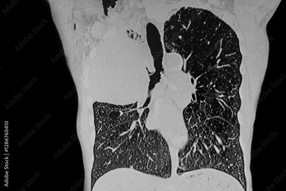 Medical themes: Chest CT Scan of lung cancer (Adenocarcinoma)