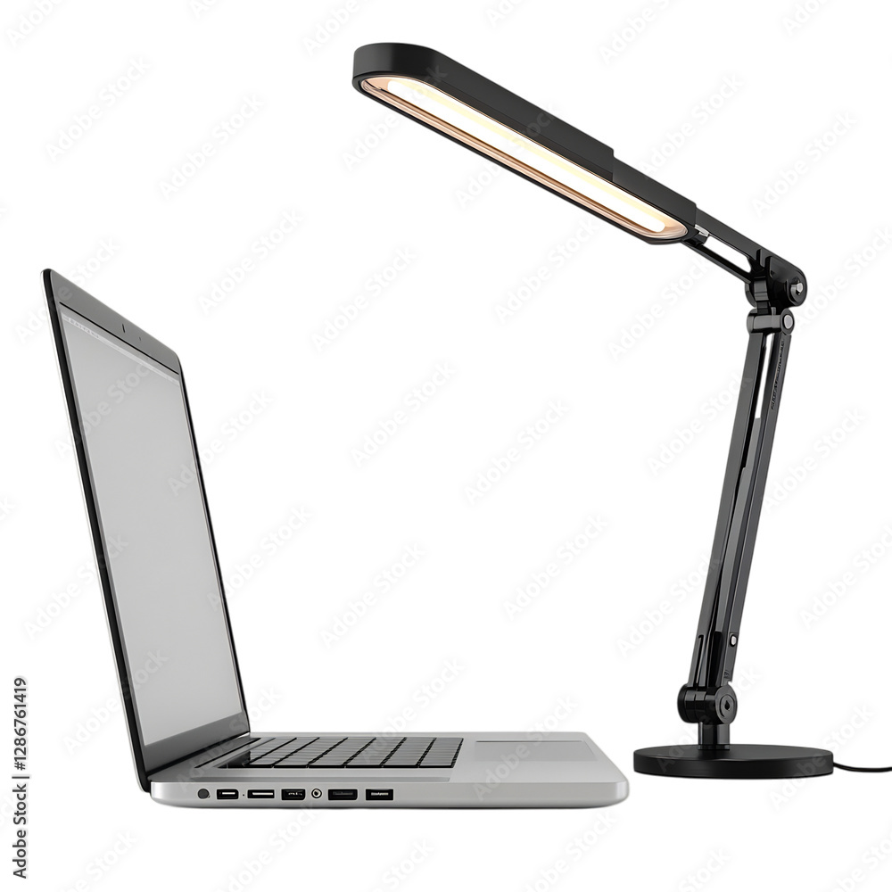 A Stylish Desk Lamp with Minimalist Design Isolated on Transparent Background A Stylish Desk Lamp with Minimalist Design Isolated on Transparent Background