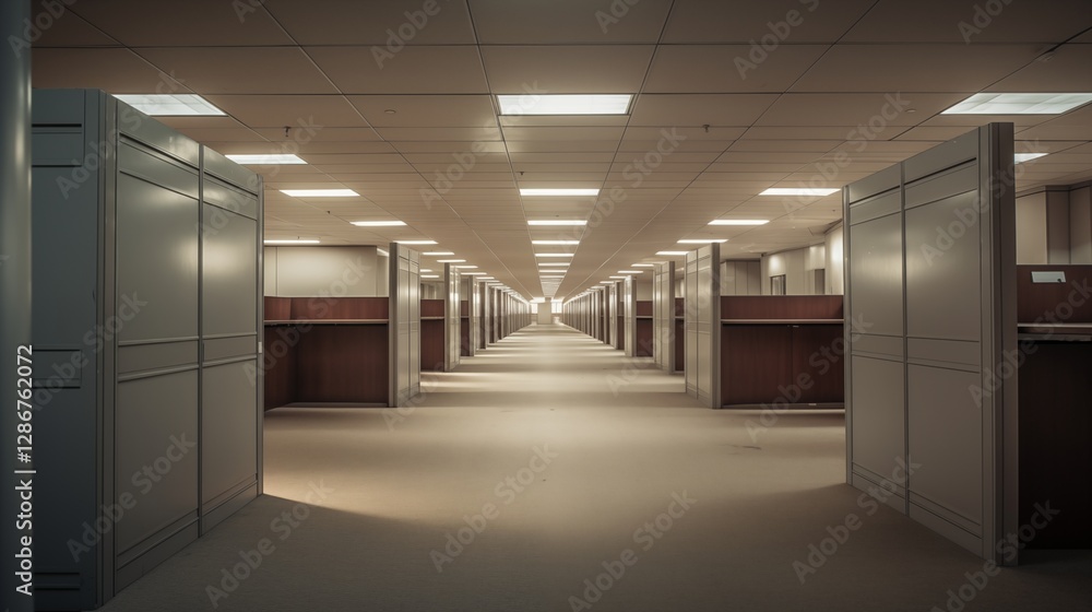 Naklejka premium corridor in a modern building,generative ai illustration