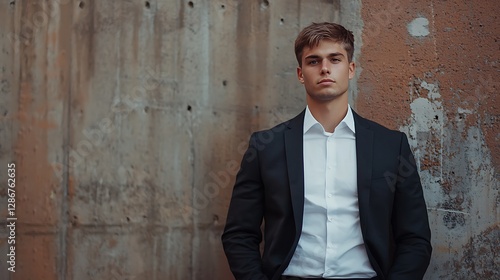 Obraz na płótnie Nothing is a magnet for success like self confidence Portrait a confident young businessman standing against an urban background businessman w salonie