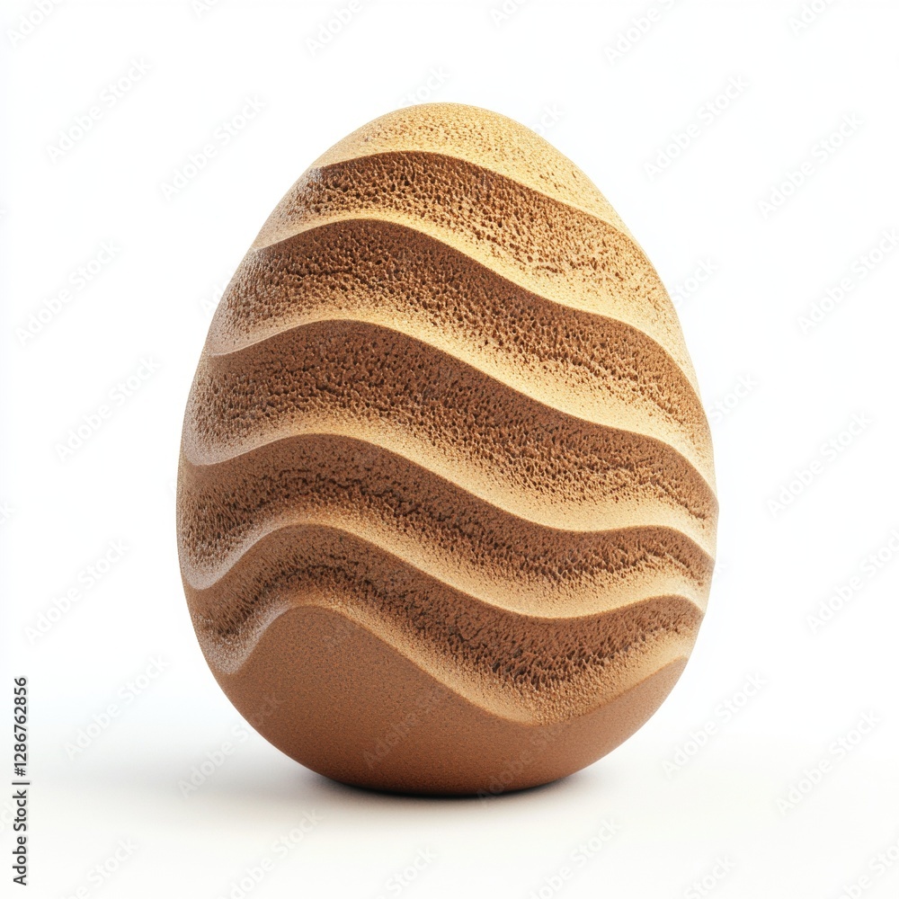Easter egg made of sand dunes texture isolated on white background Easter egg made of sand dunes texture isolated on white background
