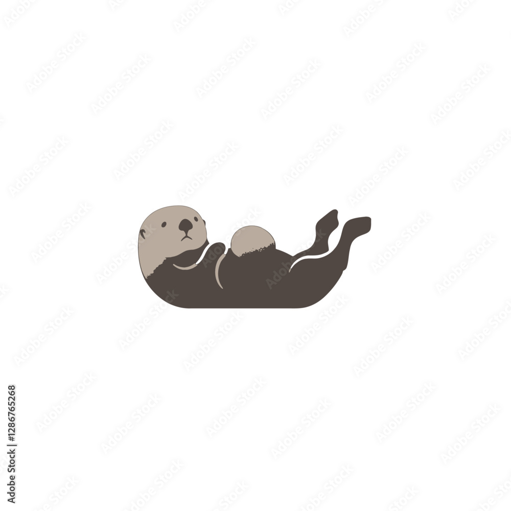 Sea Otter Vector Logo Design Sea Otter Vector Logo Design