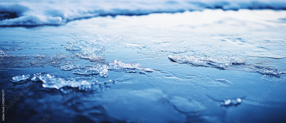 Close-up of delicate ice crystals forming on a surface, capturing the fragile beauty and intricate patterns of freezing nature. Close-up of delicate ice crystals forming on a surface, capturing the fragile beauty and intricate patterns of freezing nature.