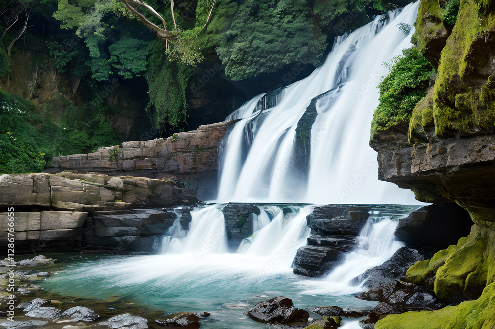 Fototapeta premium 瀑布の滝