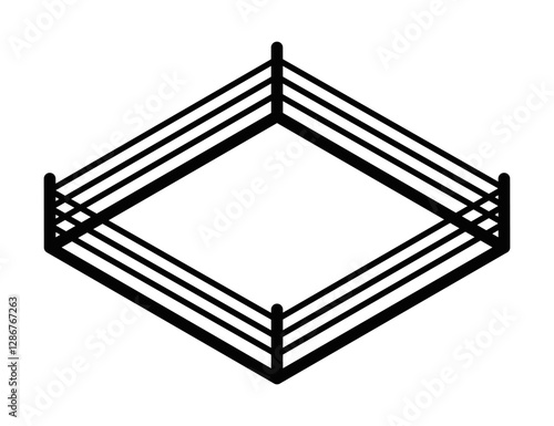 Boxing ring vector icon for sports, fighting, and competition. Editable stroke.