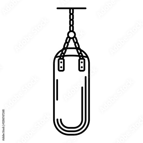 Punching bag vector icon for boxing, fitness, and sports training. Editable stroke.