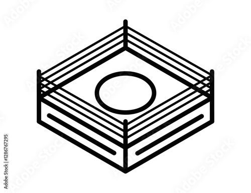 Wrestling ring vector icon for combat sports and entertainment. Editable stroke.