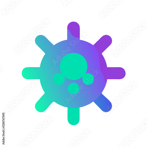 Colorful abstract virus icon in gradient tones, health symbolism