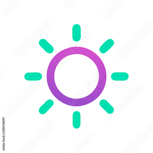 Bright sun icon with colorful rays, symbolizing positivity