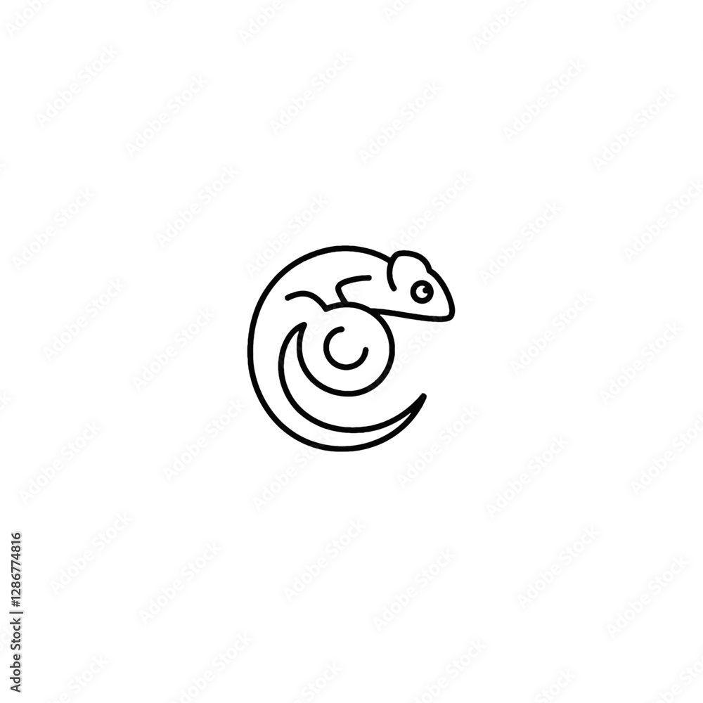 Chameleon Vector Logo Design Chameleon Vector Logo Design